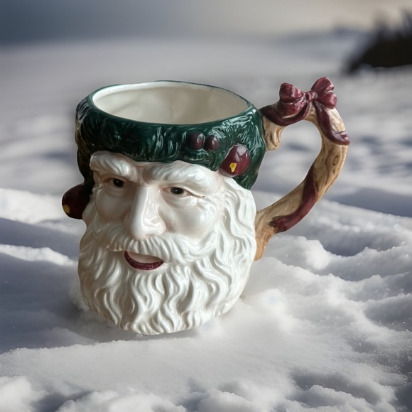 Other - Vintage Santa Head Christmas Mug 16 Oz